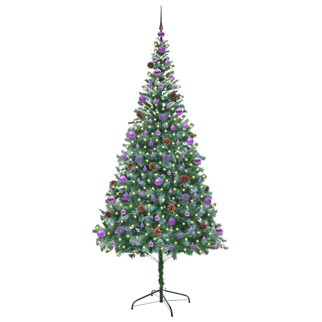 Tehisjõulupuu koos 300 LED-iga Roheline 210 cm PVC ja teras