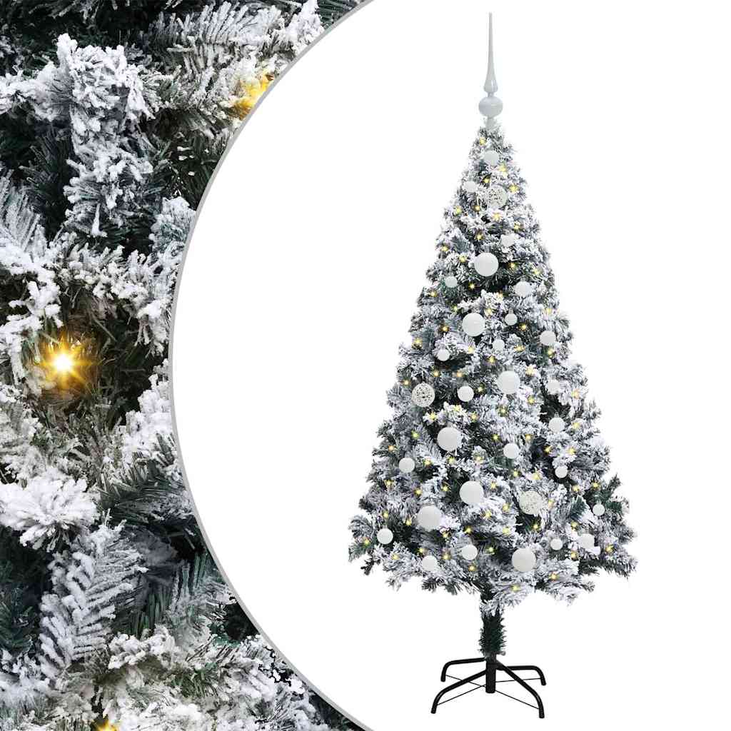 Tehisjõulupuu koos alusega Valge 150 cm PVC ja Teras ja Plast