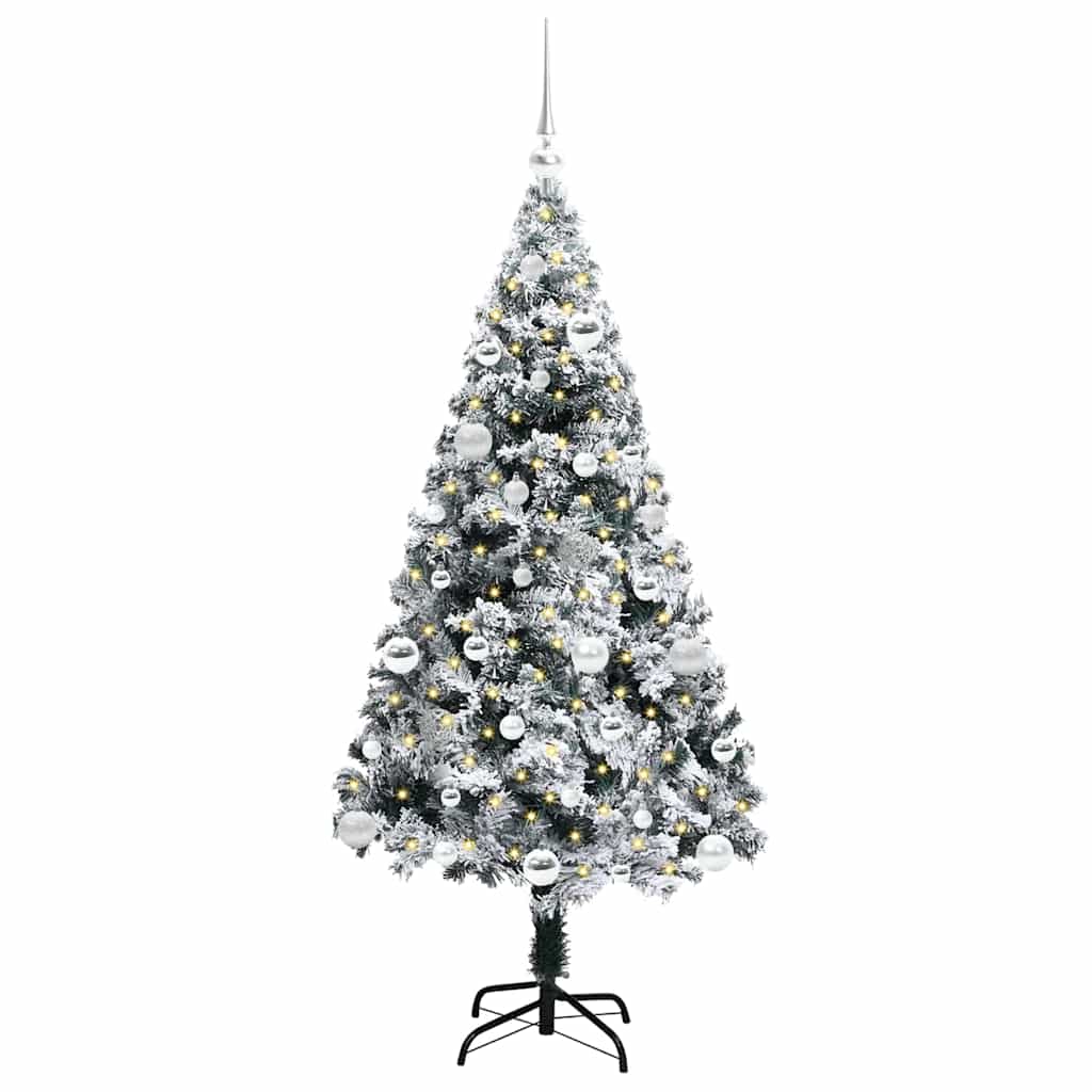 Tehisjõulupuu koos alusega Valge 150 cm PVC ja Teras ja Plast