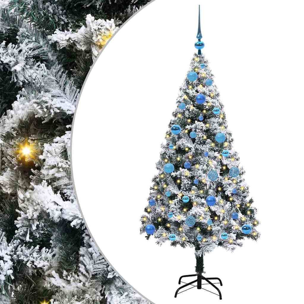 Tehisjõulupuu koos alusega Valge 150 cm PVC ja Teras ja Plast