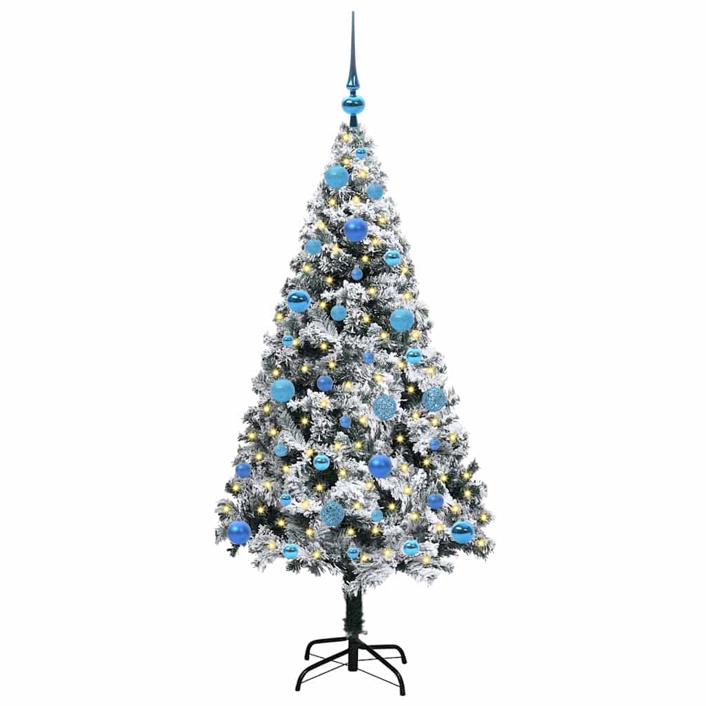 Tehisjõulupuu koos alusega Valge 150 cm PVC ja Teras ja Plast