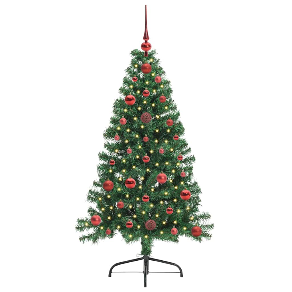 Tehis pre-lit jõulupuu koos 150 LED-iga Roheline 120 cm PVC