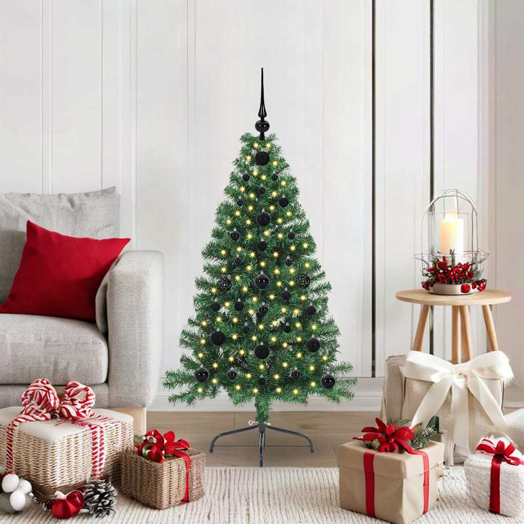 Tehis pre-lit jõulupuu koos 150 LED-iga Roheline 120 cm PVC