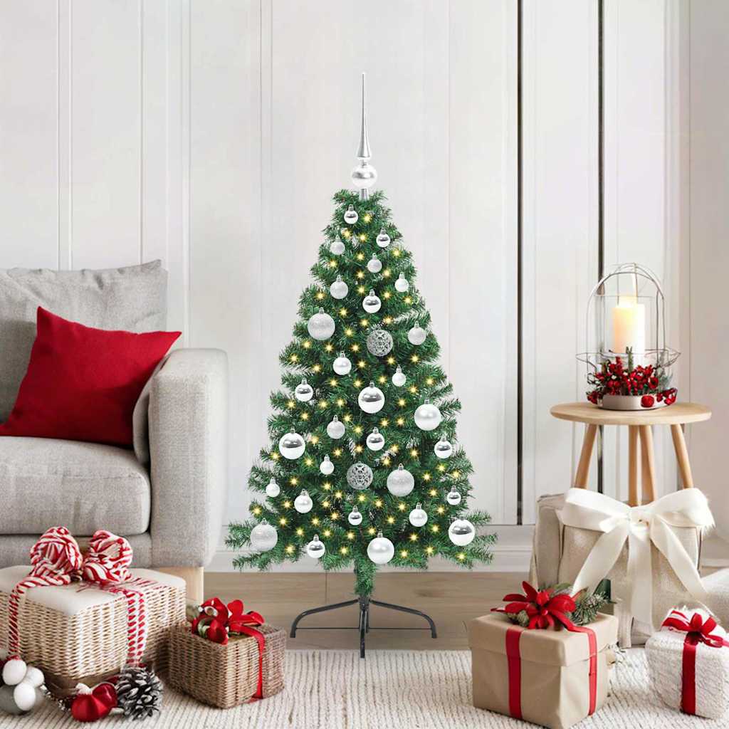 Tehis pre-lit jõulupuu koos 150 LED-iga Roheline 120 cm PVC