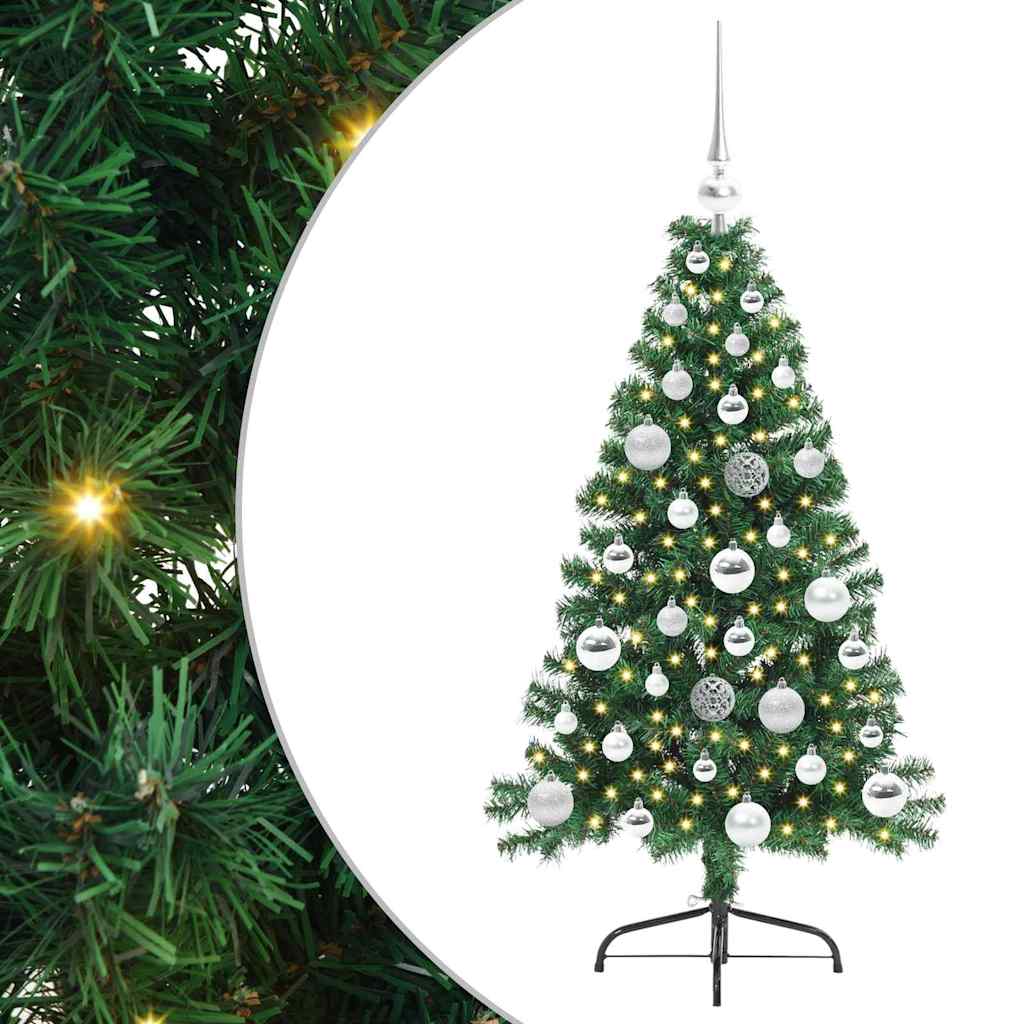 Tehis pre-lit jõulupuu koos 150 LED-iga Roheline 120 cm PVC