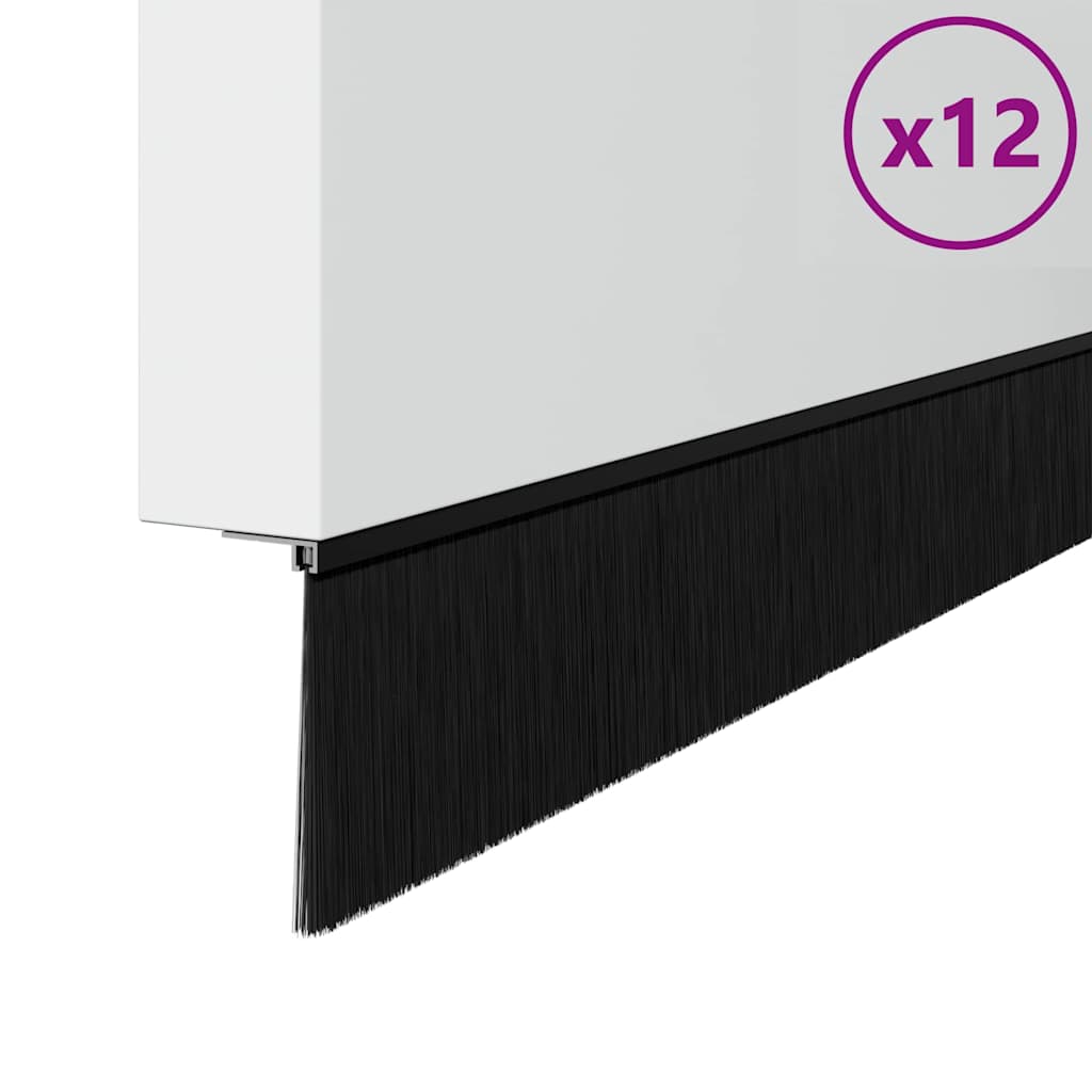 Kruvitavad ukselöökide tihendid 12 tk Must 100 cm
