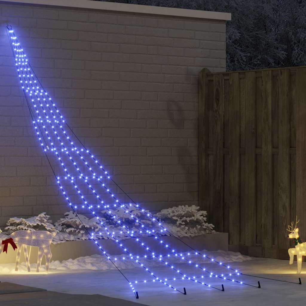LED jõulupuu maapinna tahvlitega Sinine 511 cm Metall