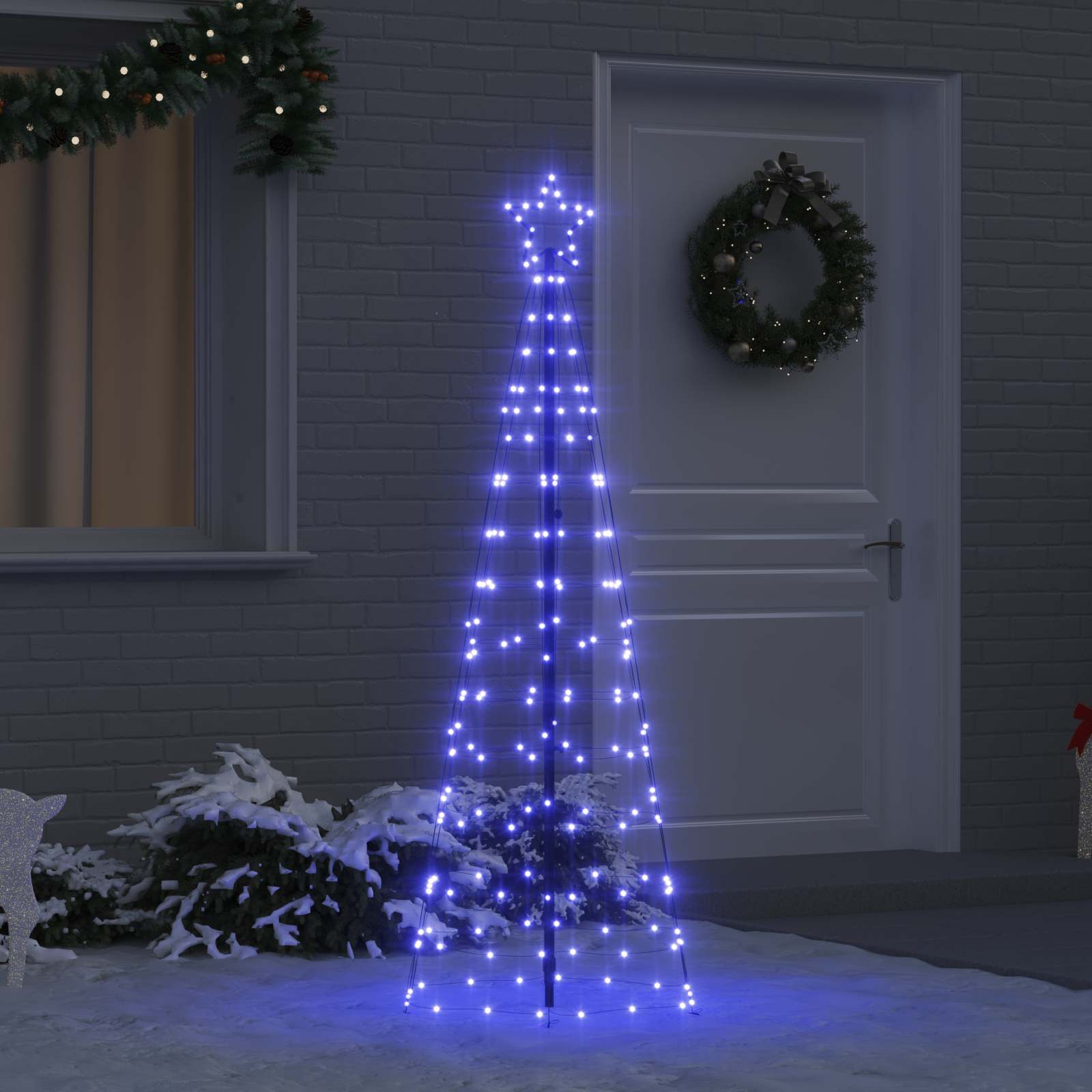 LED jõulupuu EKENAS 250 cm 390 LED-i Sinine Teras Sinine