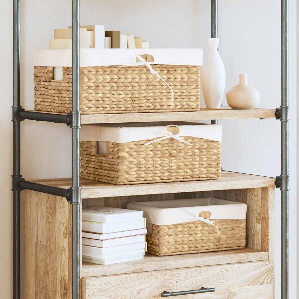 Ladustamiskorvid 3 tk Vesihüatsint 40 x 30 x 18 cm Naturaalne