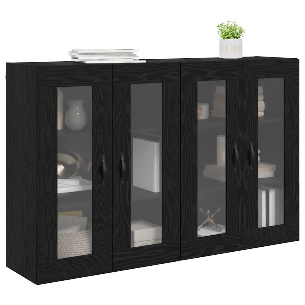 Seinakapid 2 tk Must tamm 69,5 x 34 x 90 cm Tehispuit