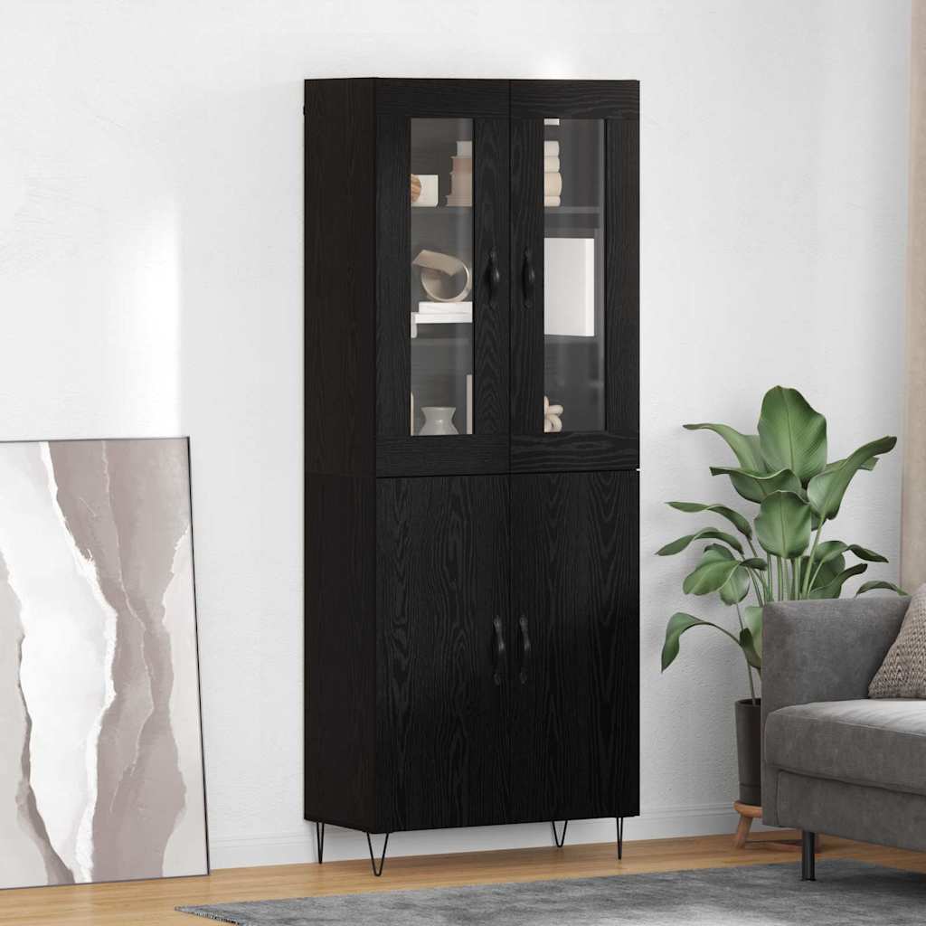 Kõrgushein Valge ja Must Tamm 69,5 x 34 x 180 cm Tehispuit