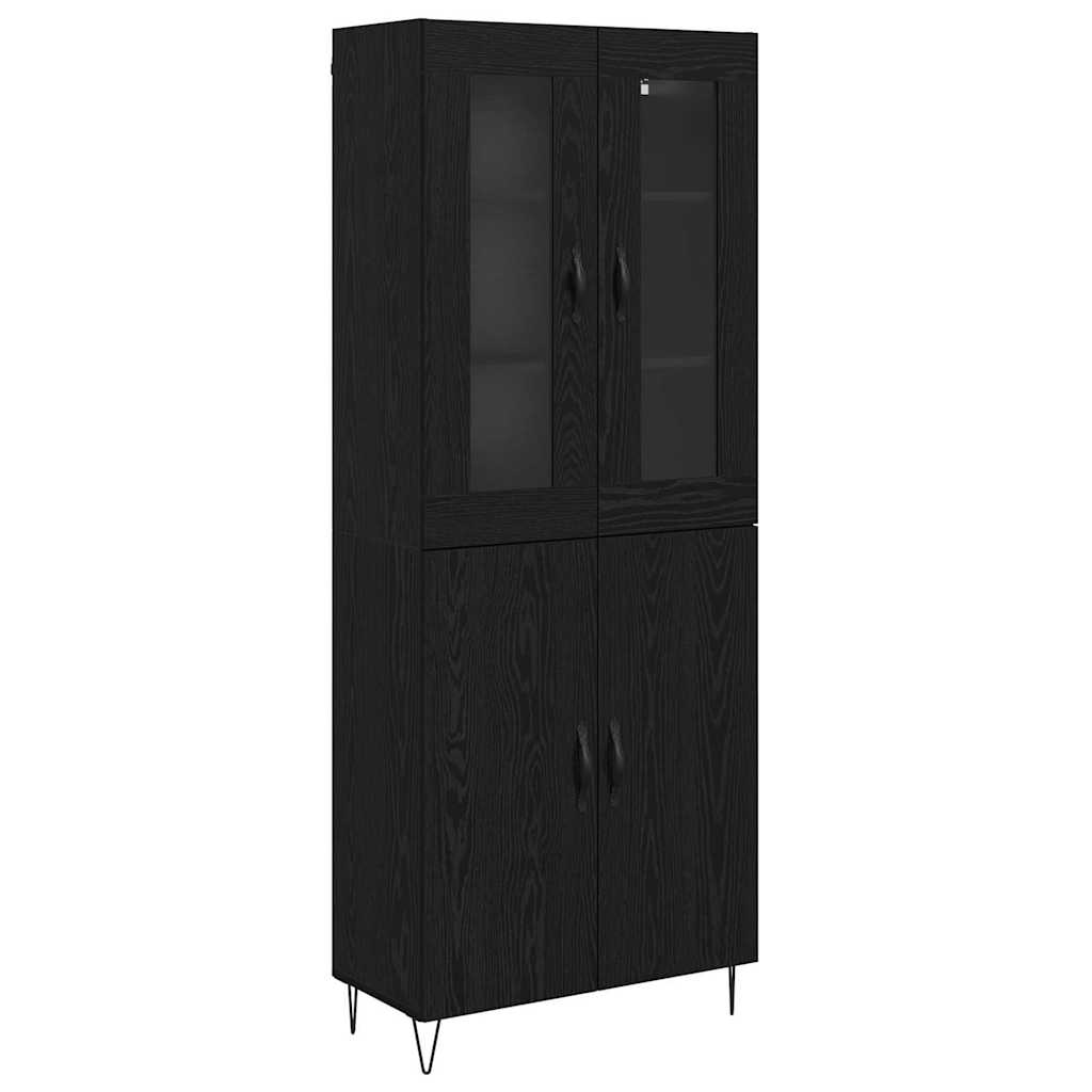Kõrgushein Valge ja Must Tamm 69,5 x 34 x 180 cm Tehispuit
