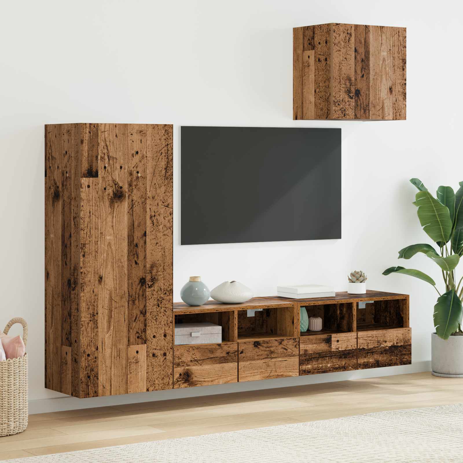 TV Seinaüksused 4 tk Vana puit Tehispuit