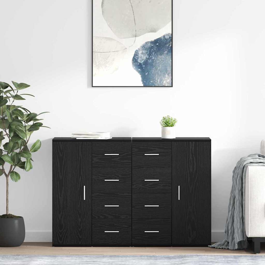 Kappide külgedel CORONA 2 tk Must tamm 59 x 39 x 80 cm