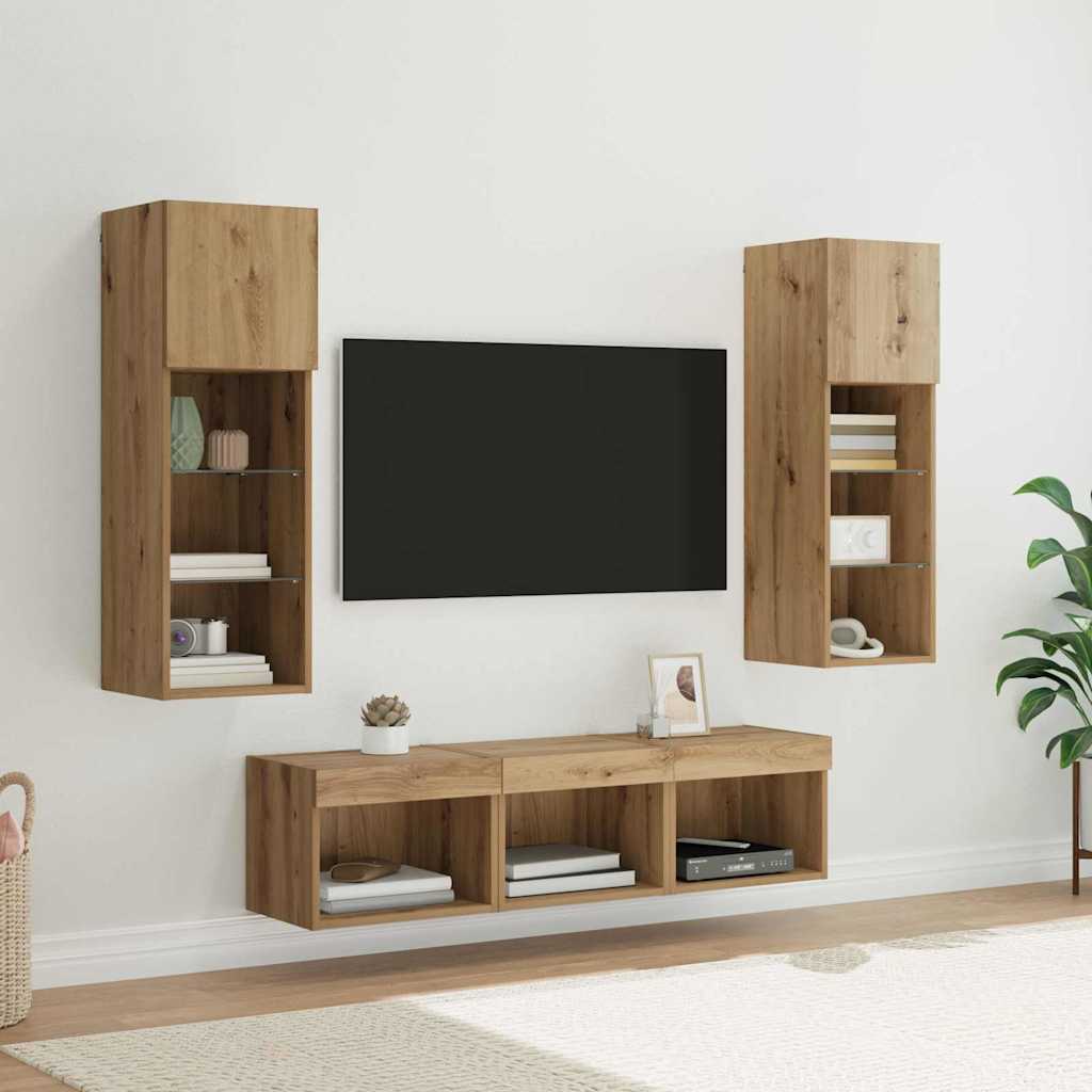 TV Seinaüksused 5 tk Must tamm Tehispuit