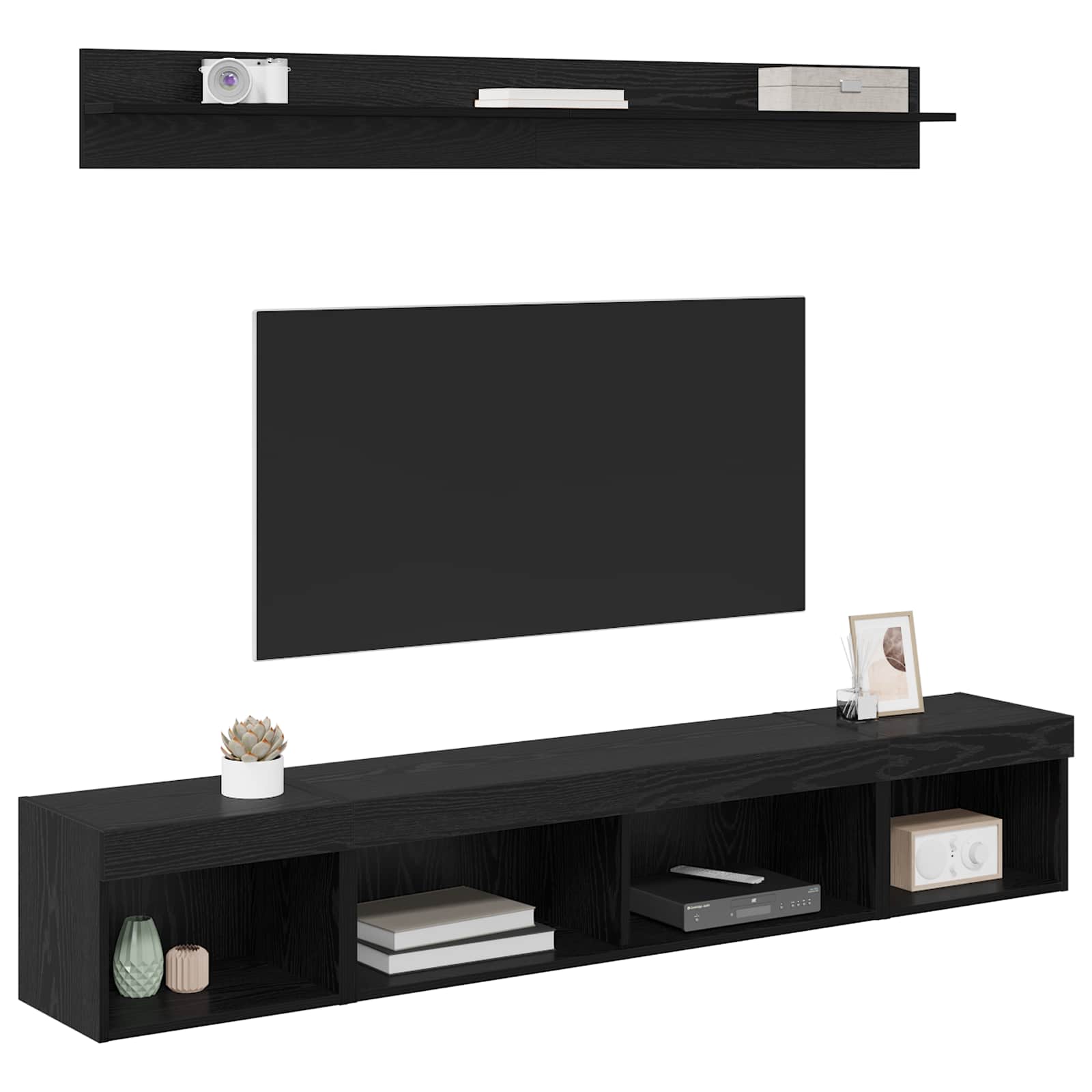 TV seinakapikomplekt 5 tk Must tamm Tehispuit