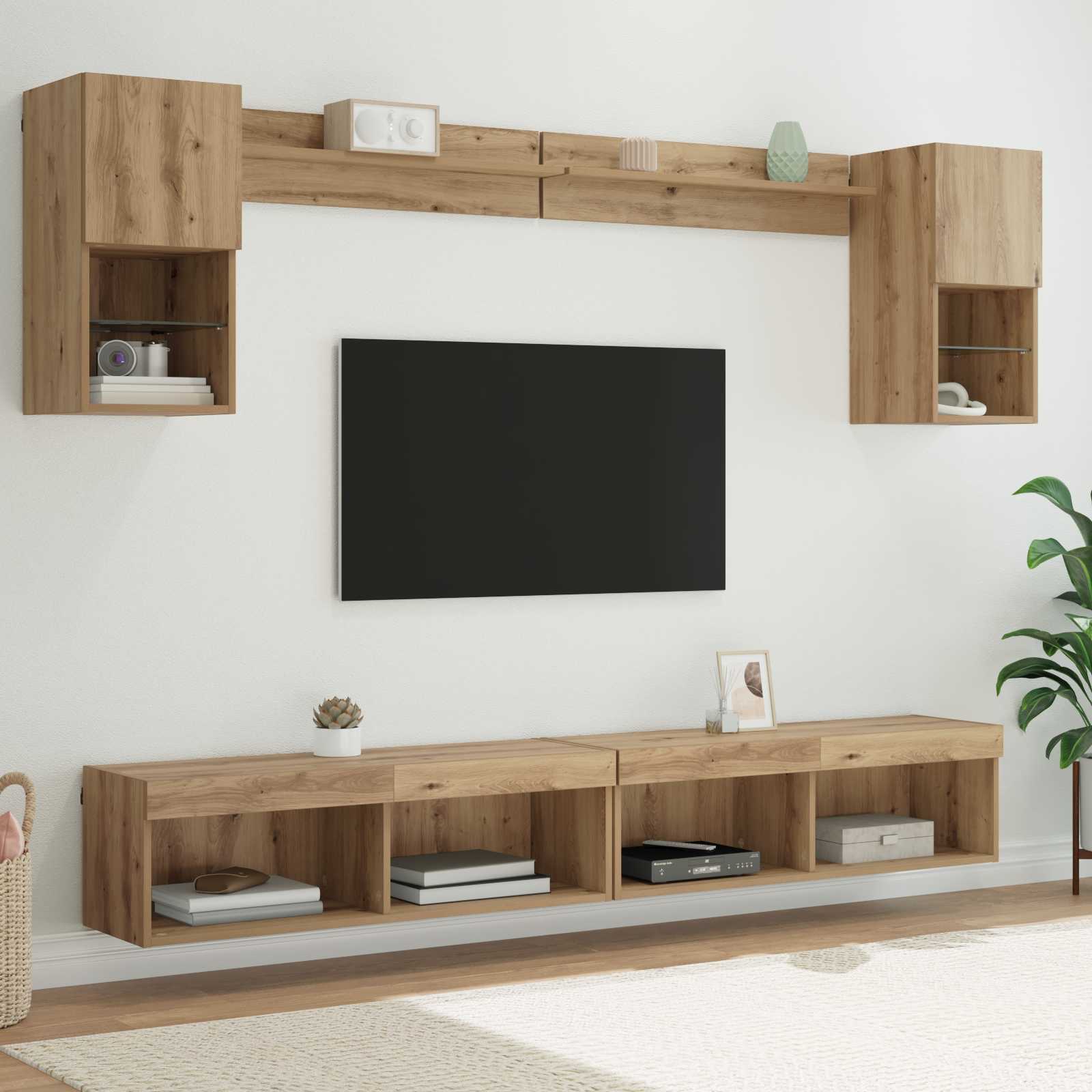 TV seinakapid koos LED-iga 6 tk Käsitööpuu