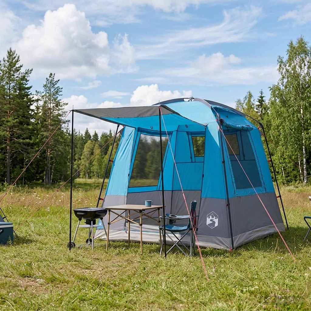 Pidutelgid 4-kohaline Sinine 185T Polüester PU-kattega