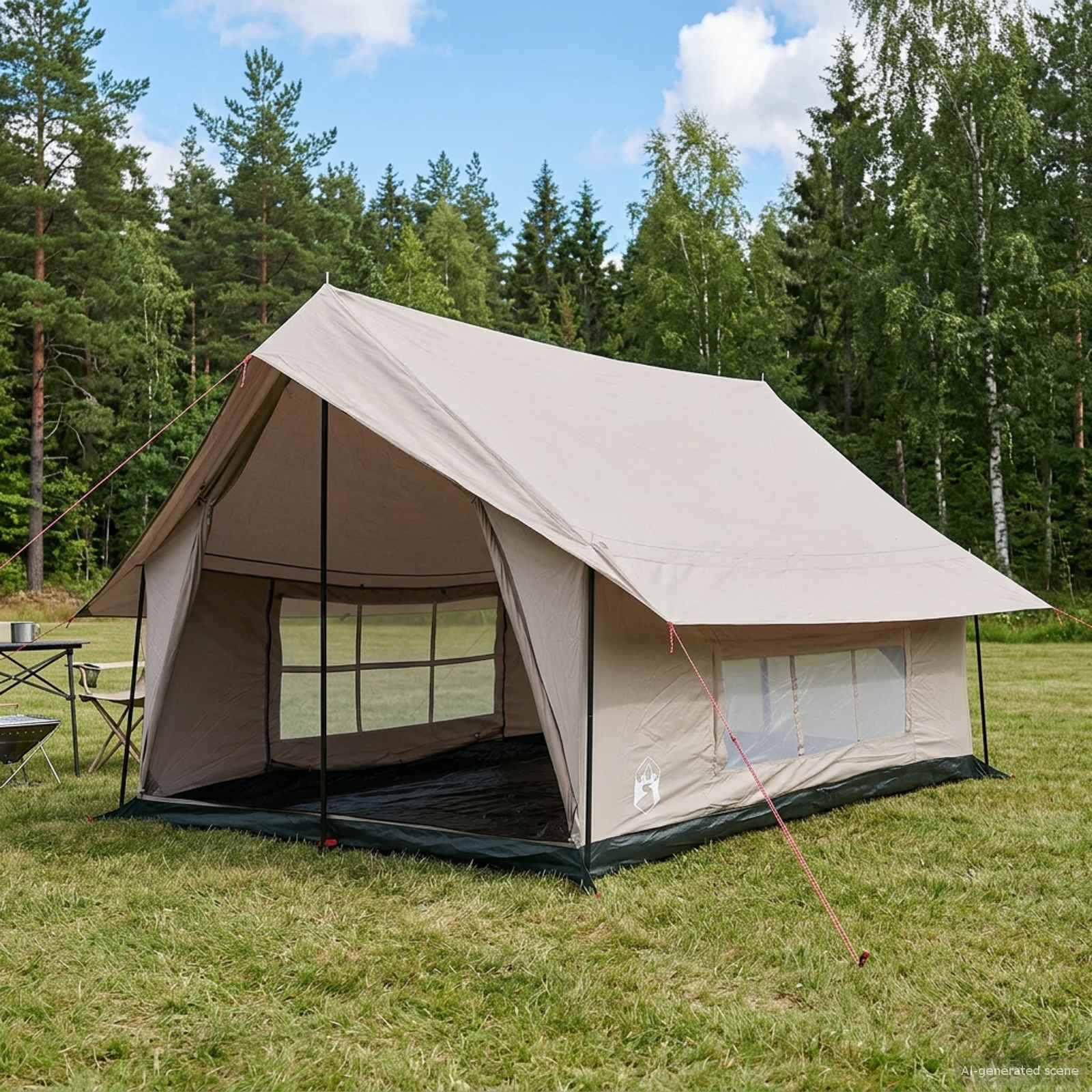 Kabintelk Kreemjas 340 x 246 x 210 cm Puuvillasegu