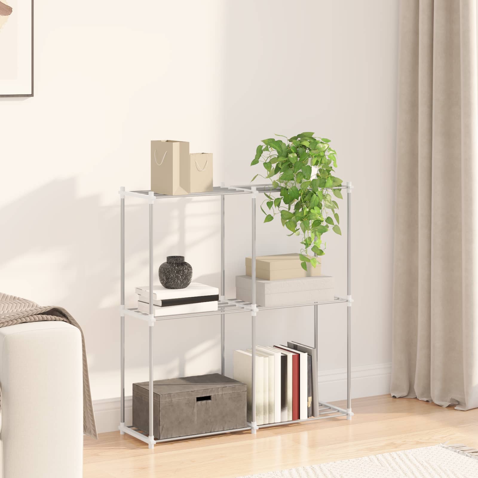 Toruriiul ladustamisega Valge 86 x 27 x 90 cm Alumiinium