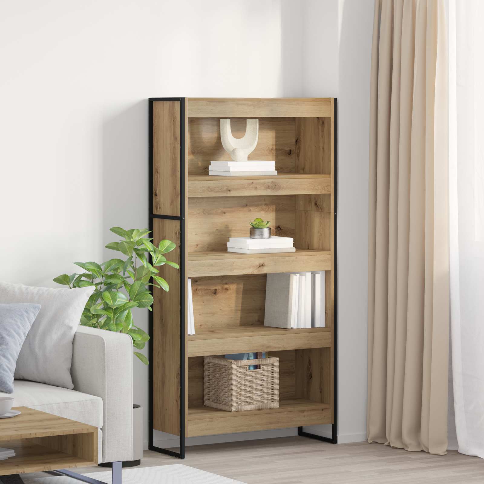 Raamaturiiul 80 x 30 x 155 cm Tehispuit Artisani tamme