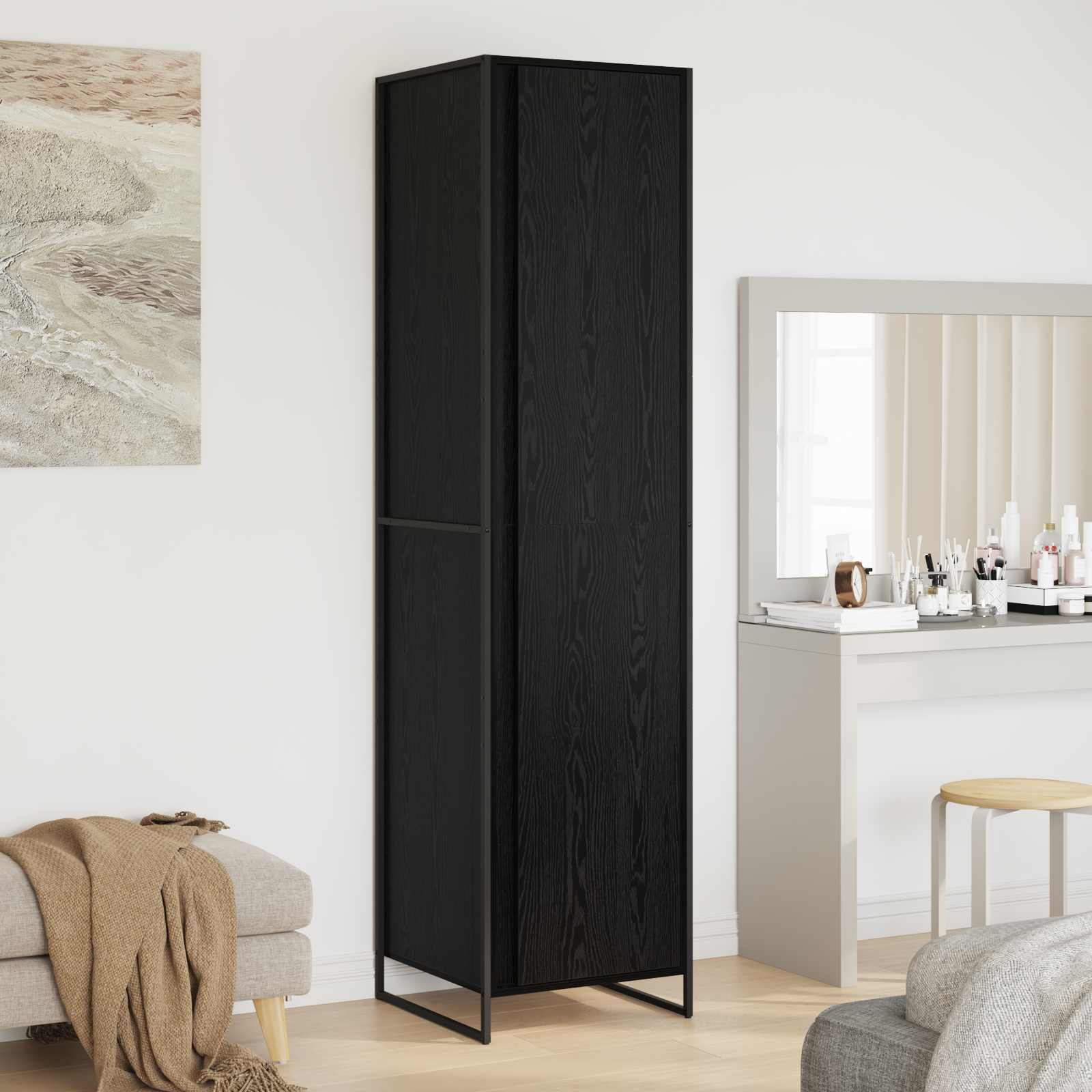 Riidekapp Must tamm 50 x 50 x 200 cm Tehispuit