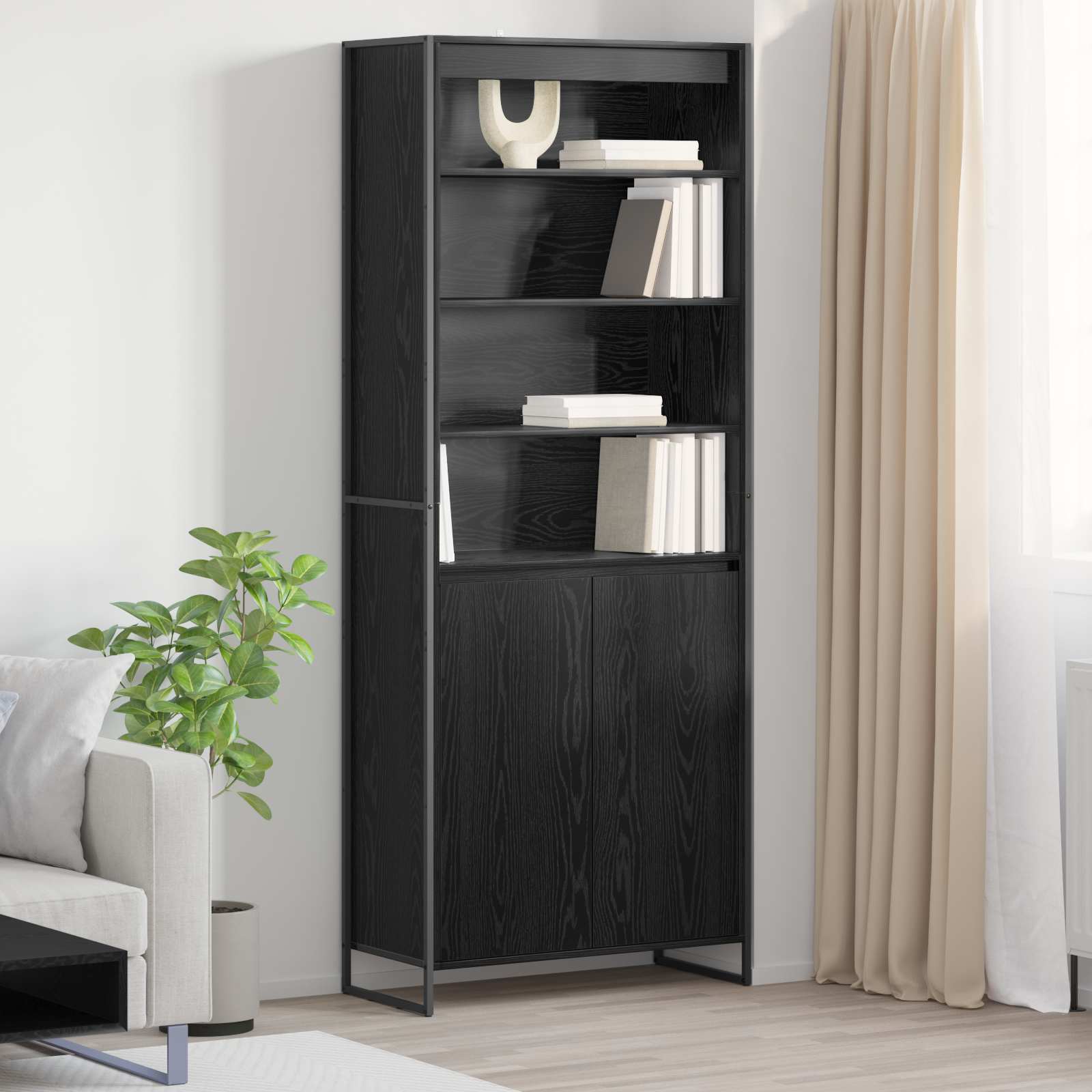 Pikad Kapid Must tamm 79 x 36 x 200 cm Tehispuit