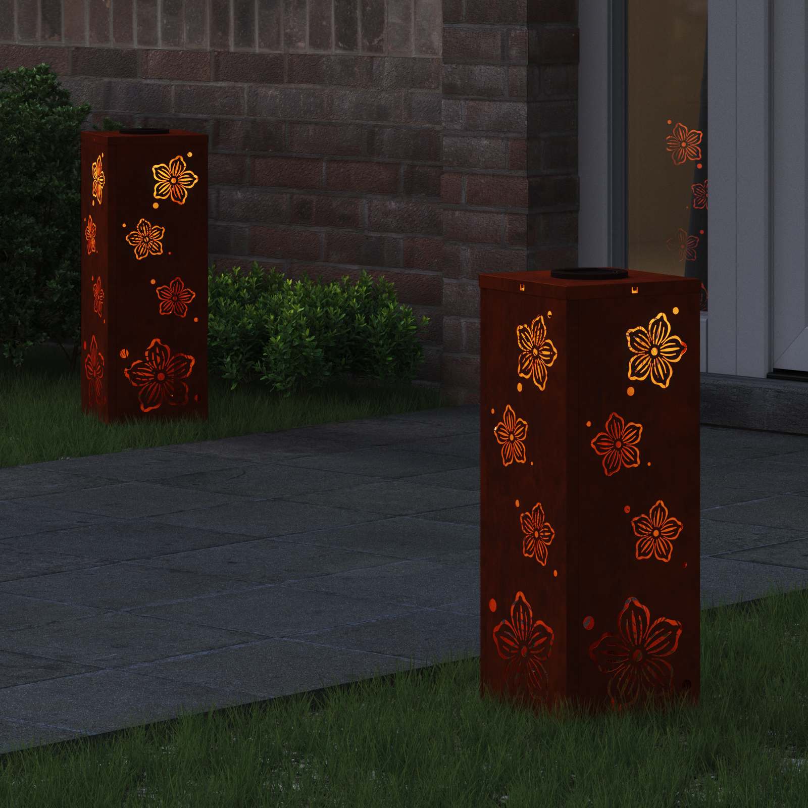 Päikese LED käigutee tuli 2 tk Soe valge 18 x 18 x 50 cm