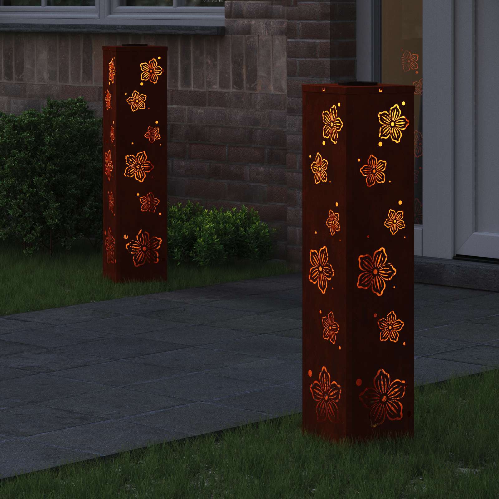 Päikese LED käigutee tuli 2 tk Soe valge 18 x 18 x 80 cm
