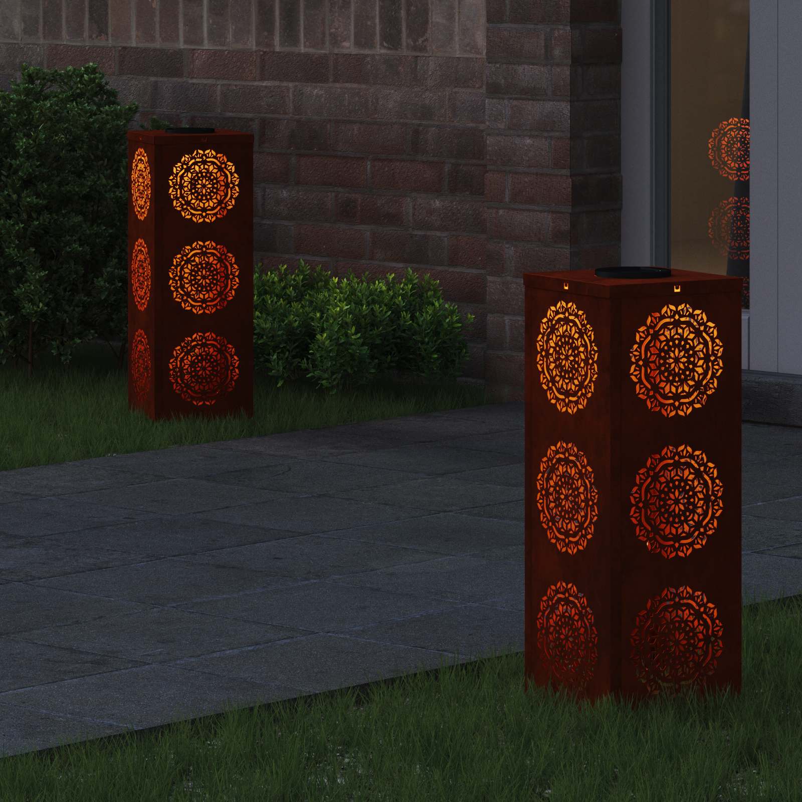 Päikese LED käigutee tuli 2 tk Soe valge 18 x 18 x 50 cm
