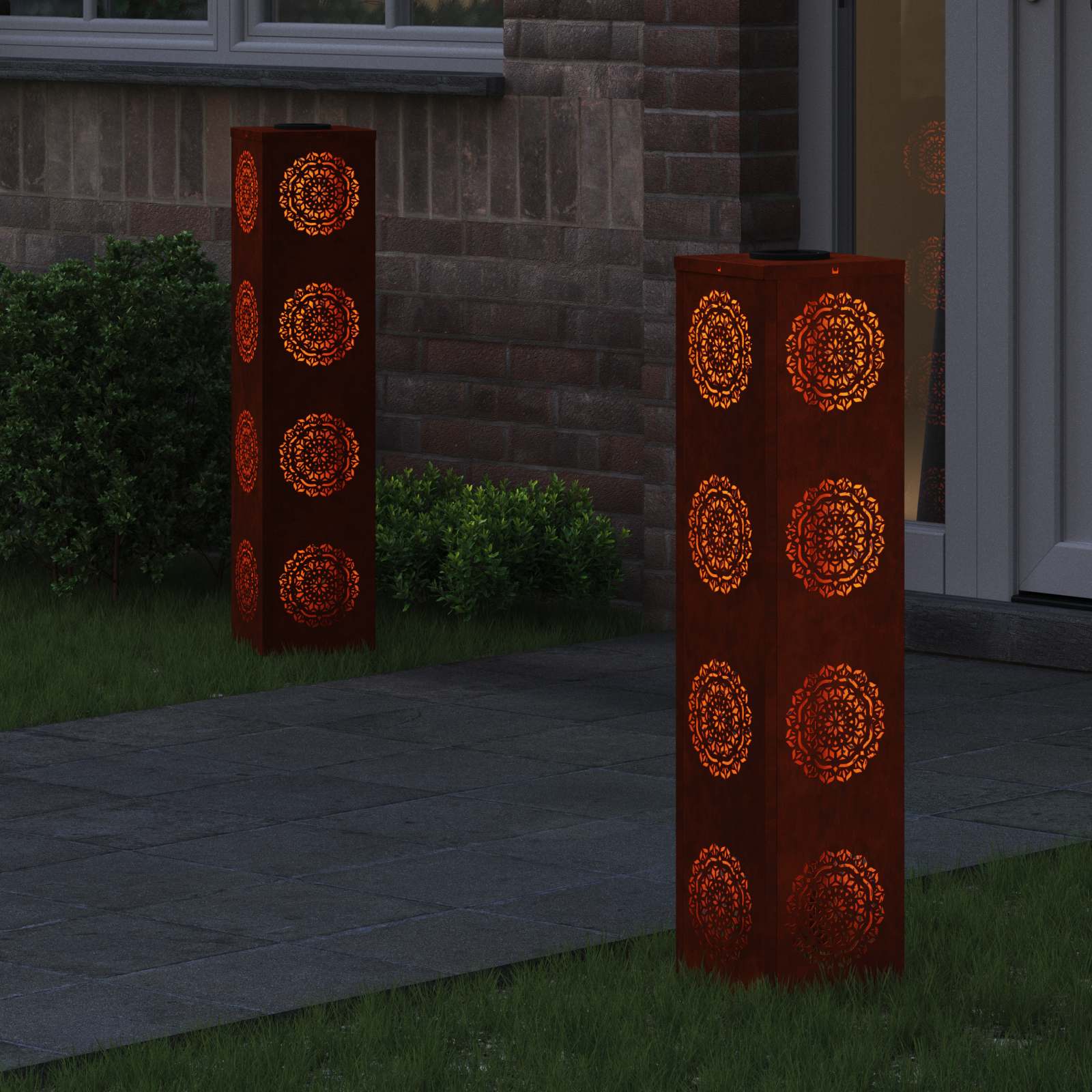 Päikese LED käigutee tuli 2 tk Soe valge 18 x 18 x 80 cm