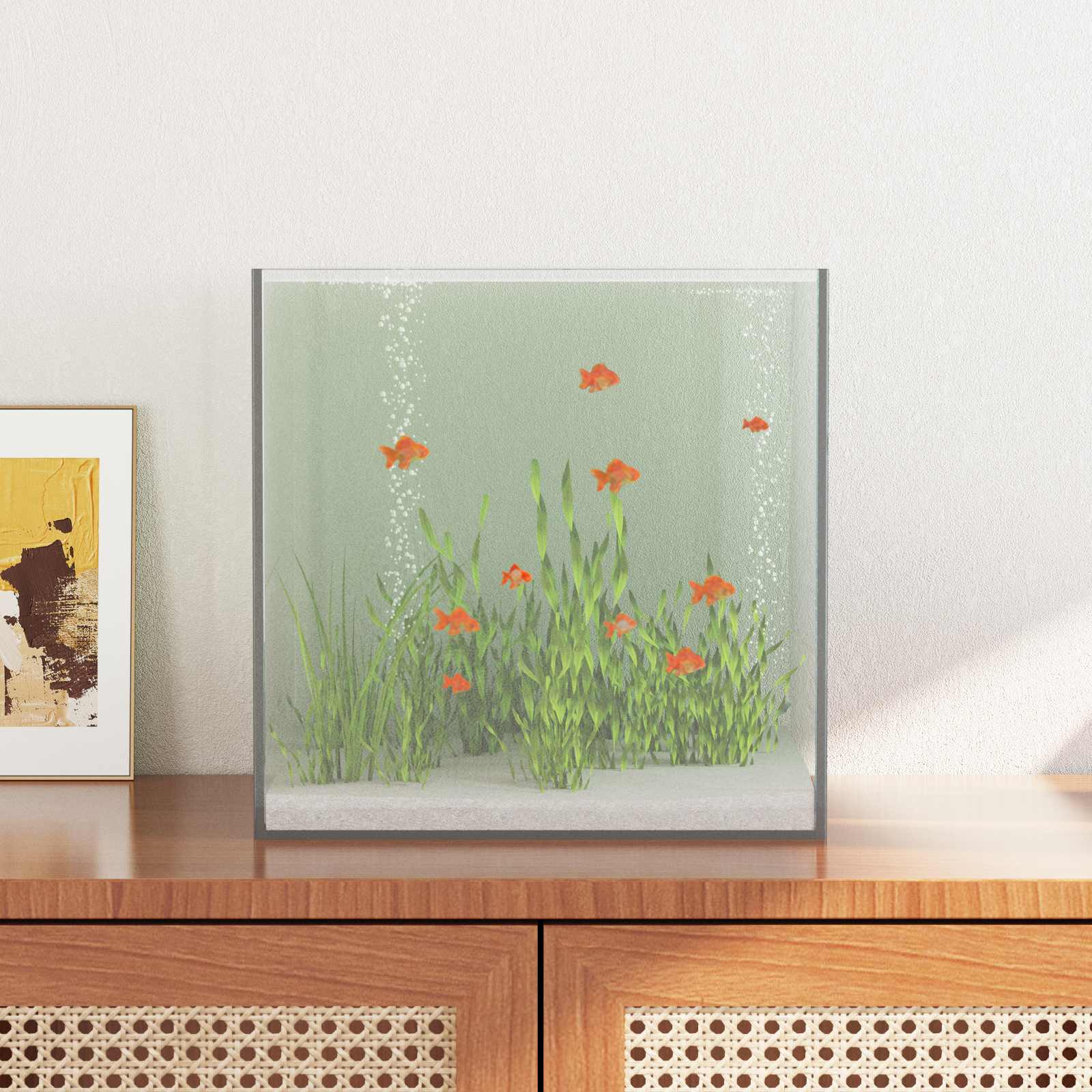 Akvaarium ladustamisega Läbipaistev 30 x 30 x 30 cm Klaas
