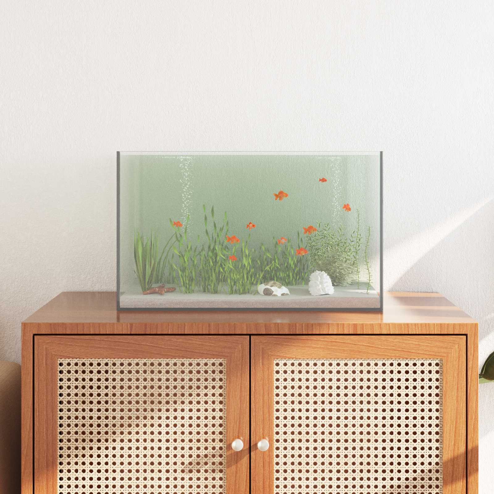 Akvaarium ladustamisega Läbipaistev 50 x 30 x 30 cm Klaas