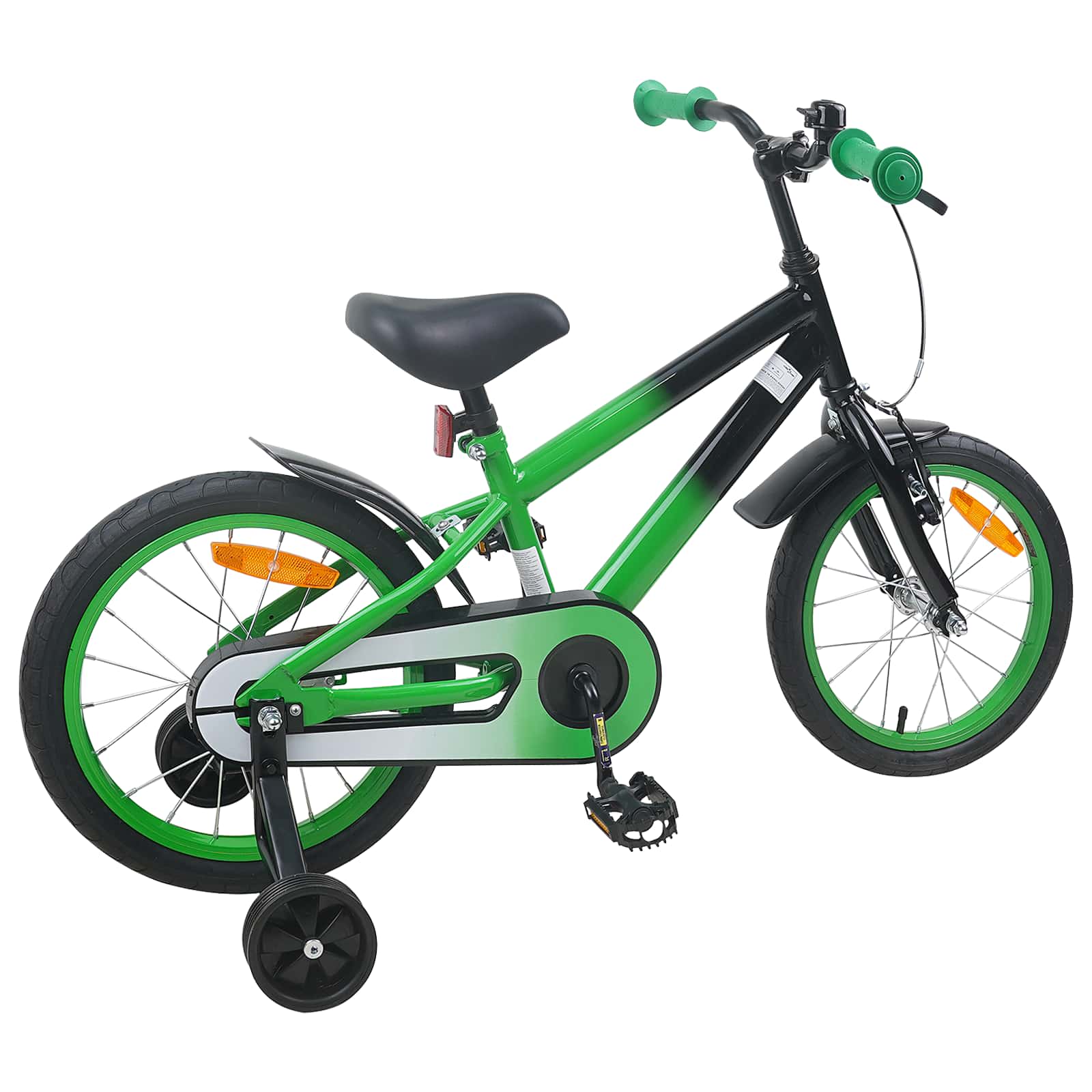 Laste Bike 16 Tolli 4-6 aastastele Roheline must