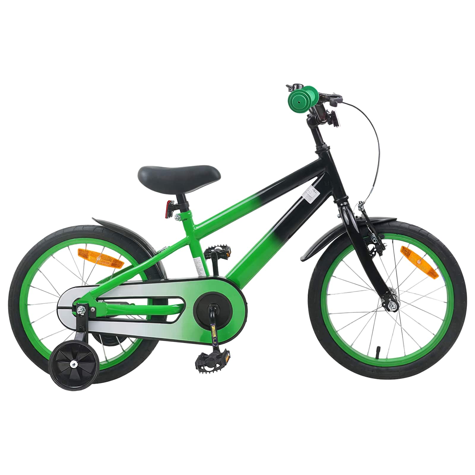 Laste Bike 16 Tolli 4-6 aastastele Roheline must