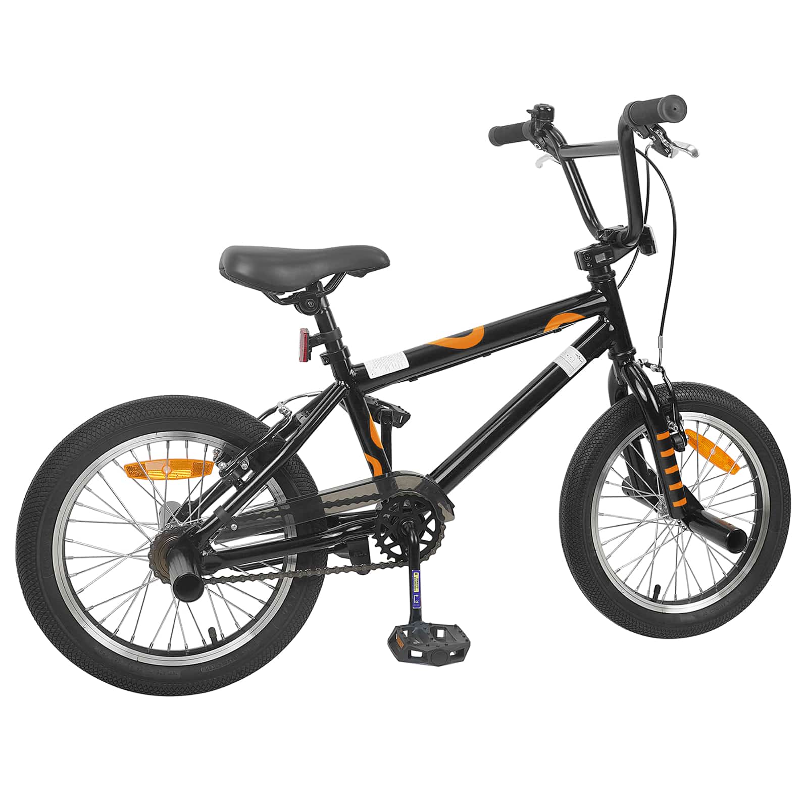 BMX Bike 16 Tolli 5-8 aastastele Must