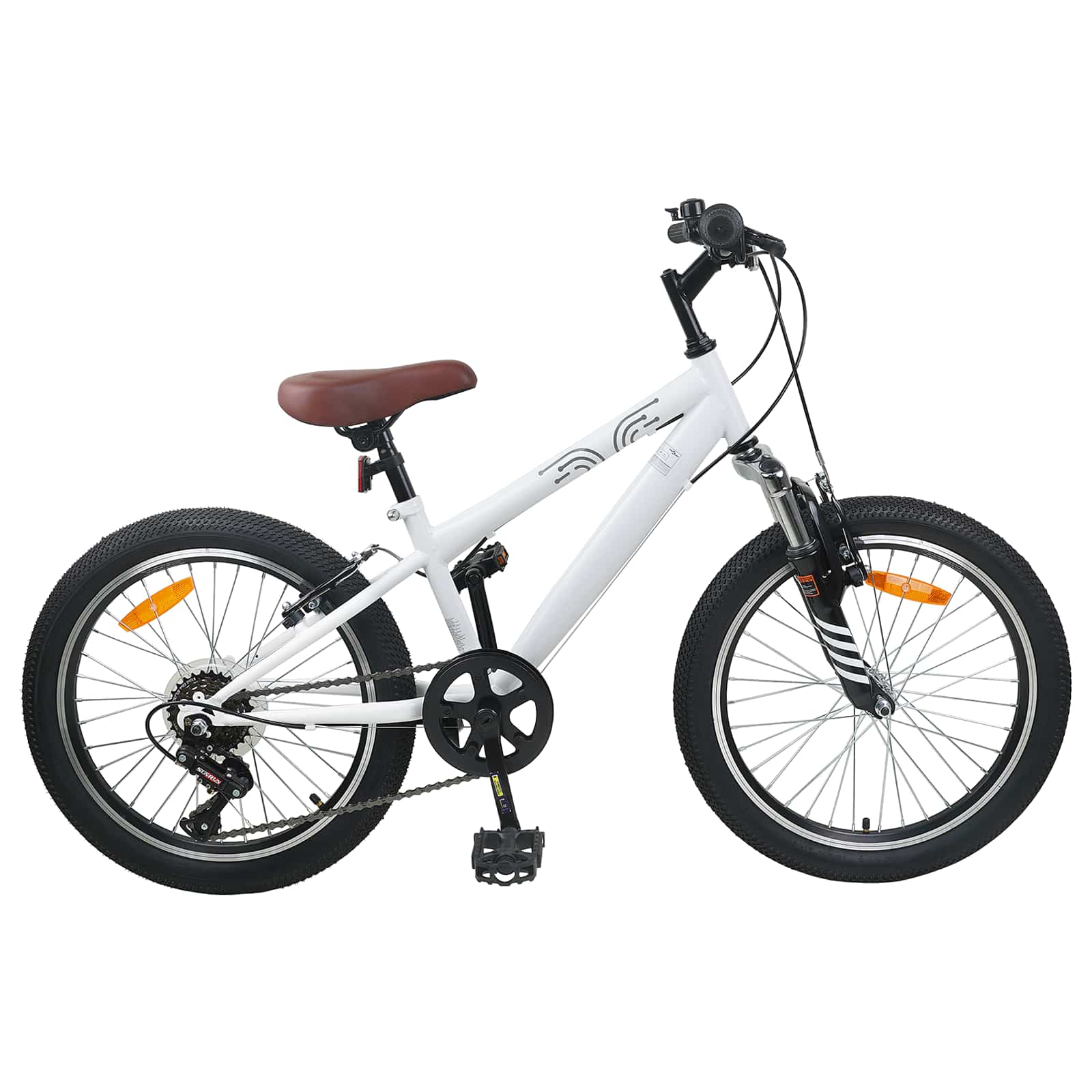 Mägi Bike 20 Tolli 6-Kiirus 5-8 aastastele Valge