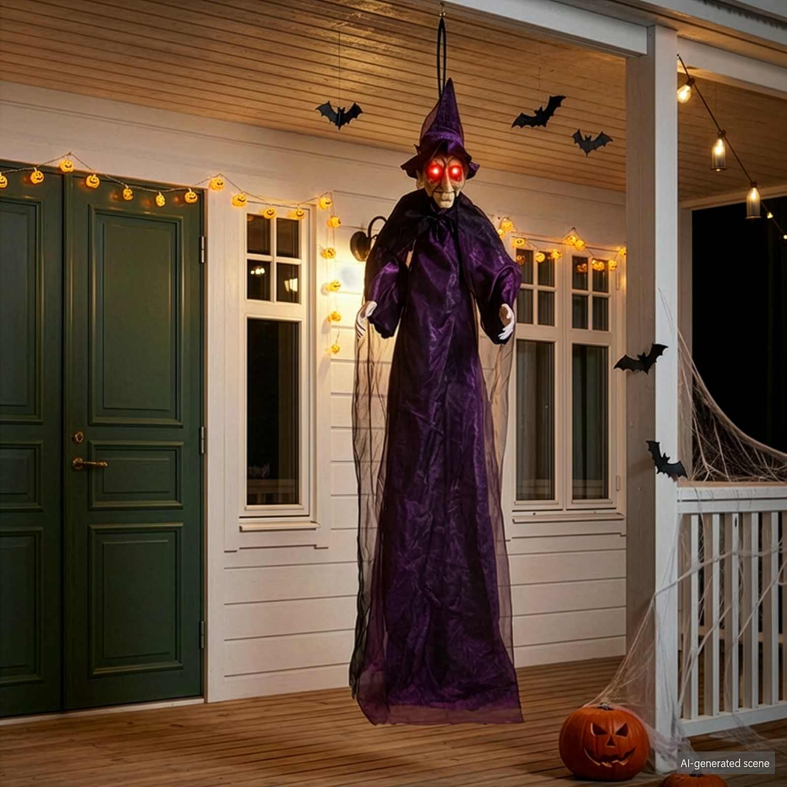 Hingav Halloweeni rääkiv nõid Lilla 216 x 125 cm Polüester