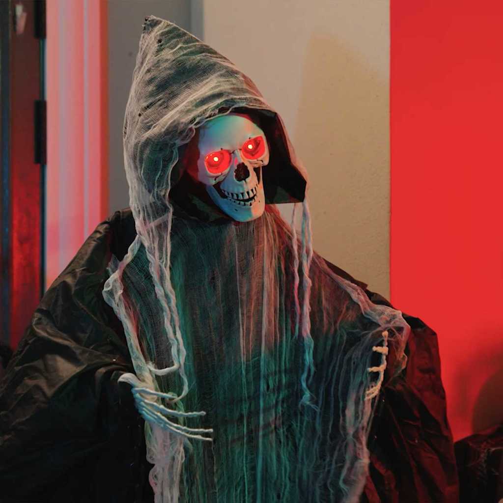Halloweeni rippuv viikatemees SPOOKA Must 112 x 164 cm