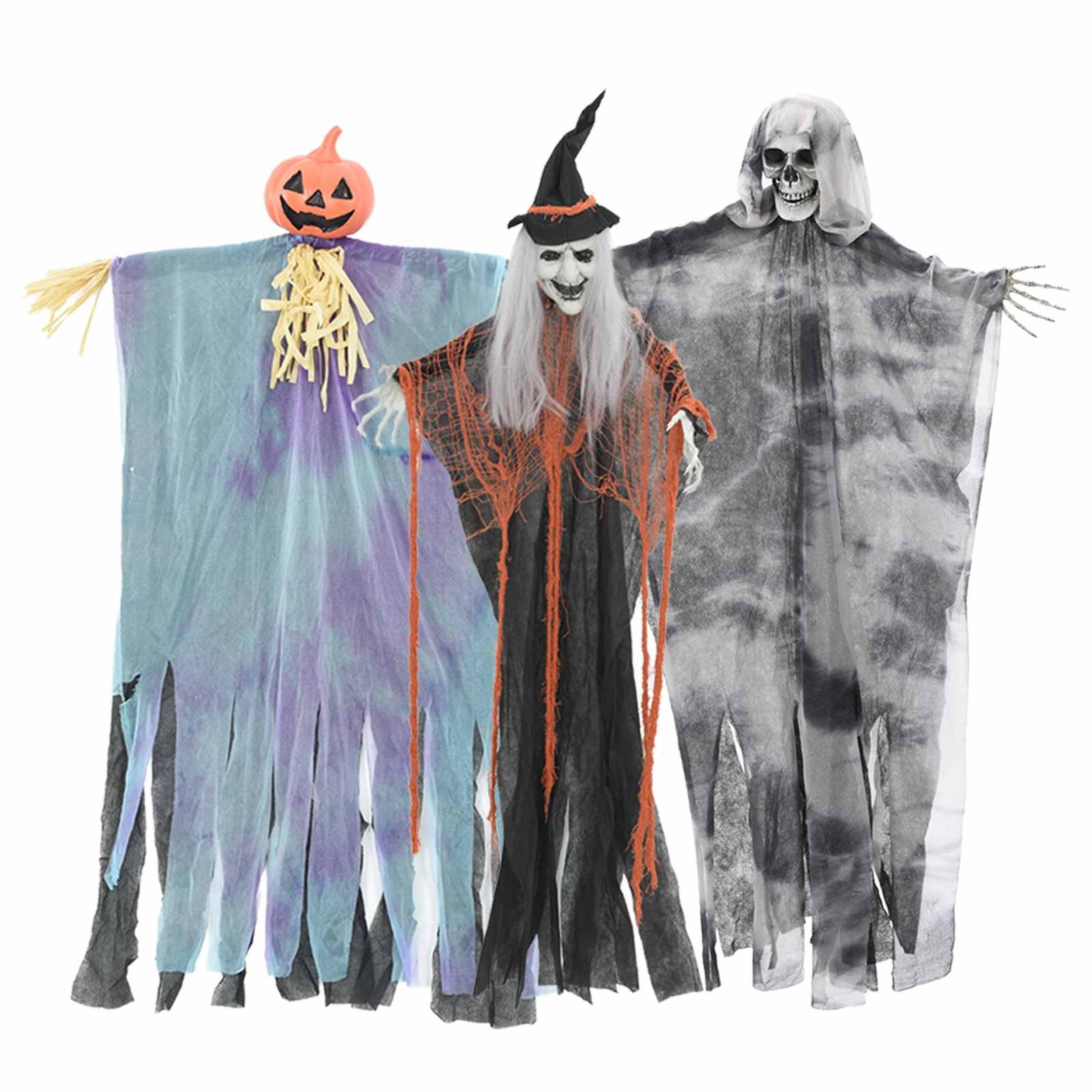 Halloweeni Rippuv Kummitus 3 tk Mitmevärviline 61 x 97 cm