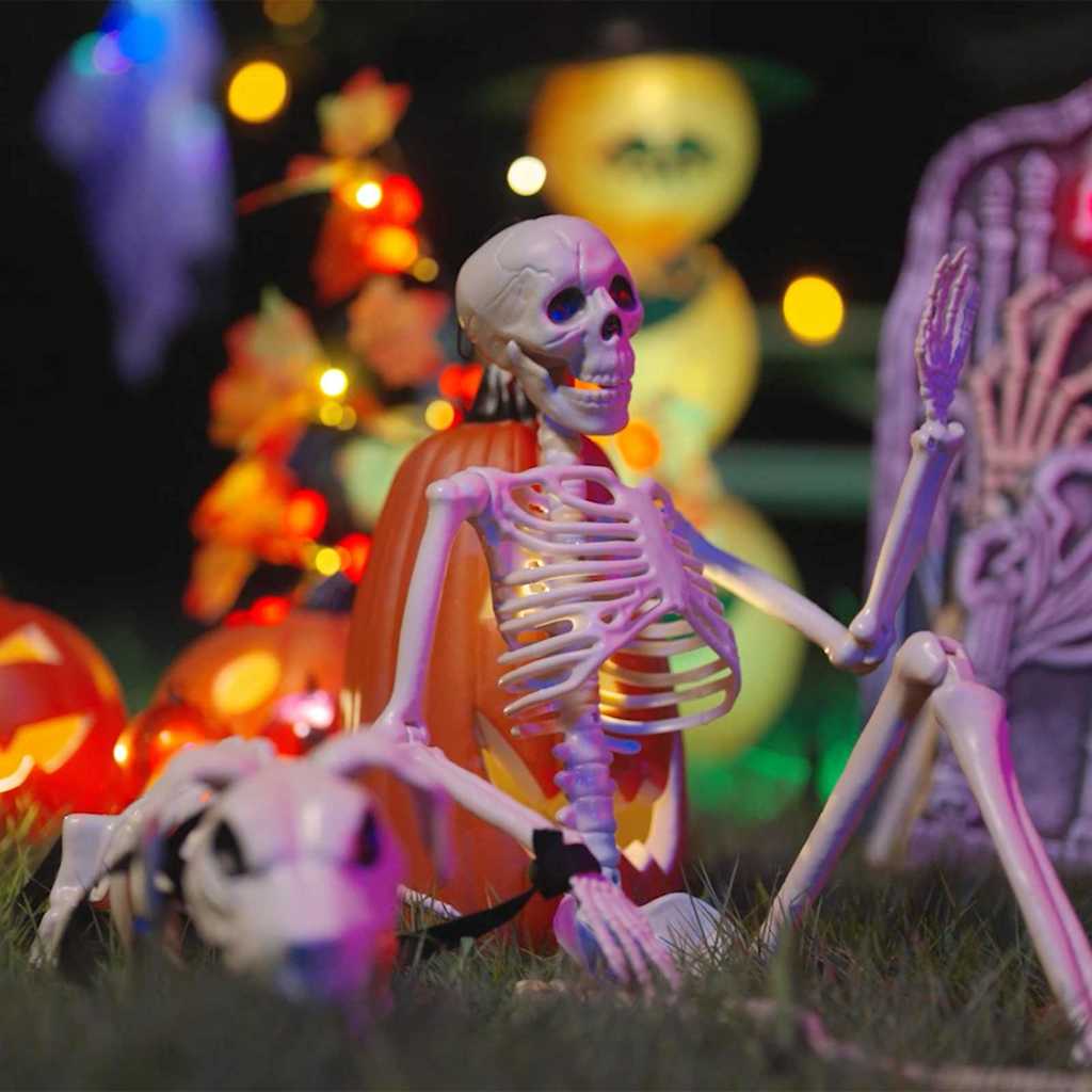 Halloweeni kaunistus -skelet 2 tk Valge 155 x 38.5 cm