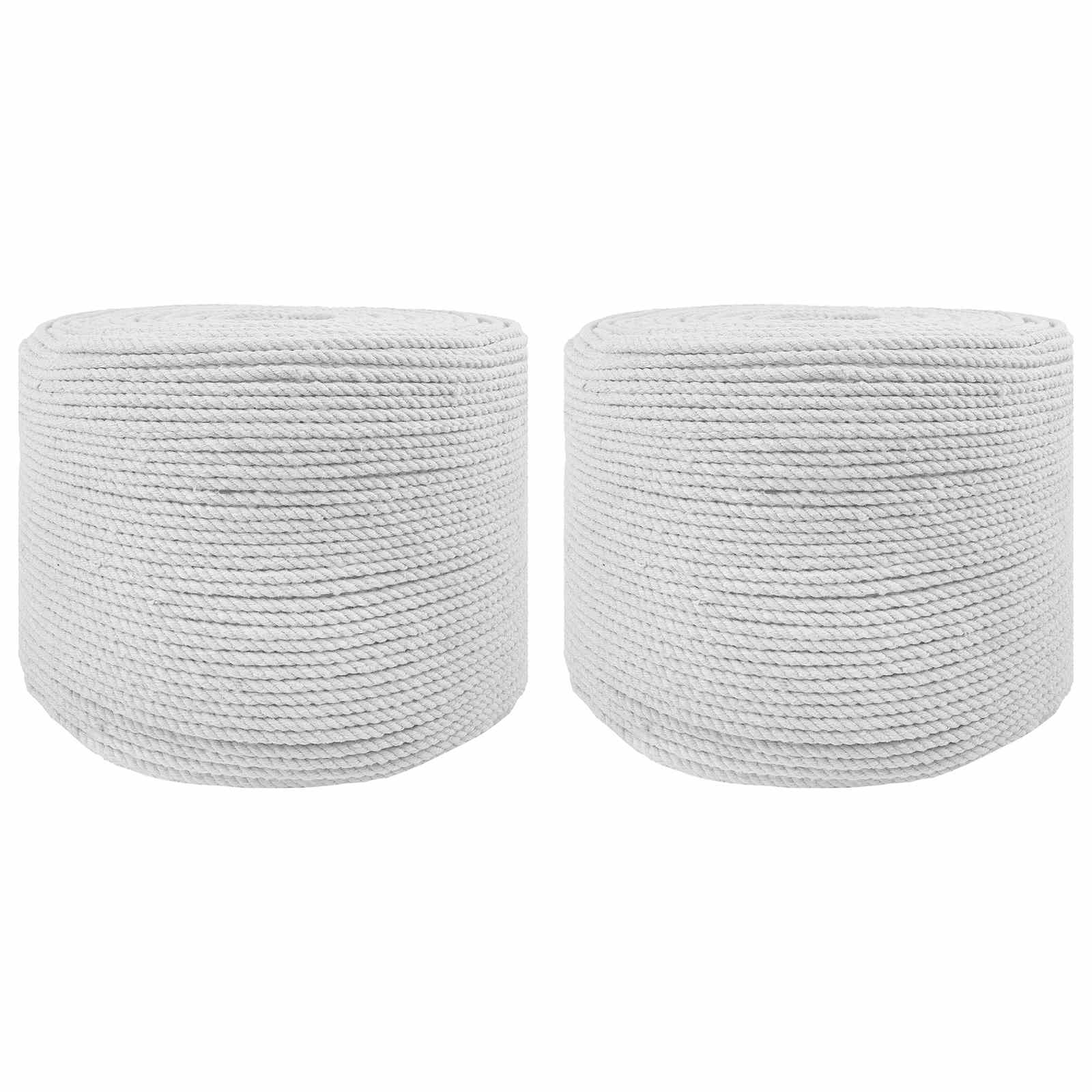 Puuvillane nöör 2 tk 2 mm 100 m Valge 100% puuvill