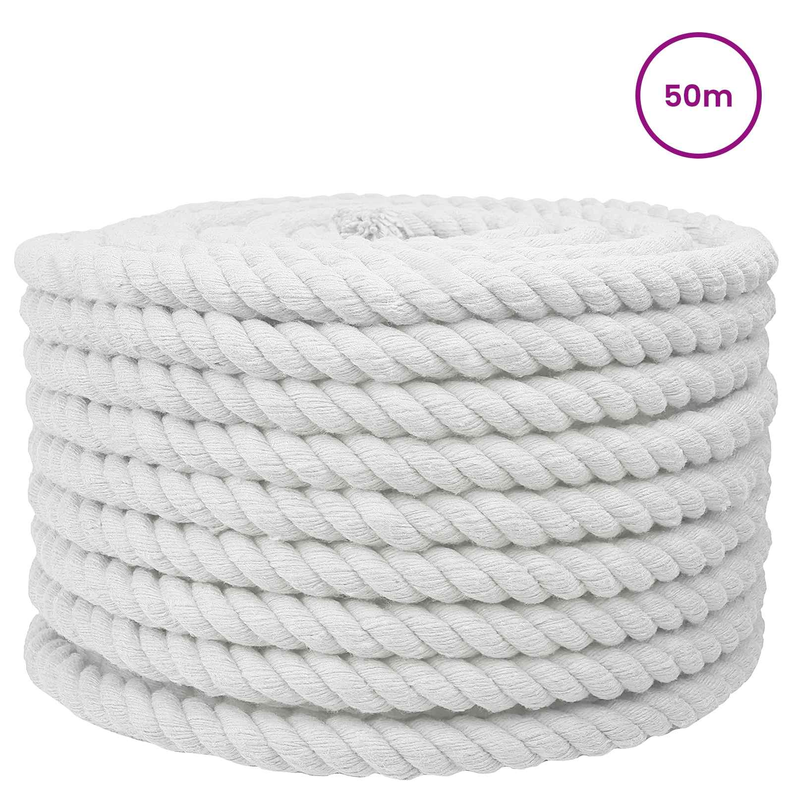 Puuvillane Köis 20 mm 50 m Valge 100% puuvill