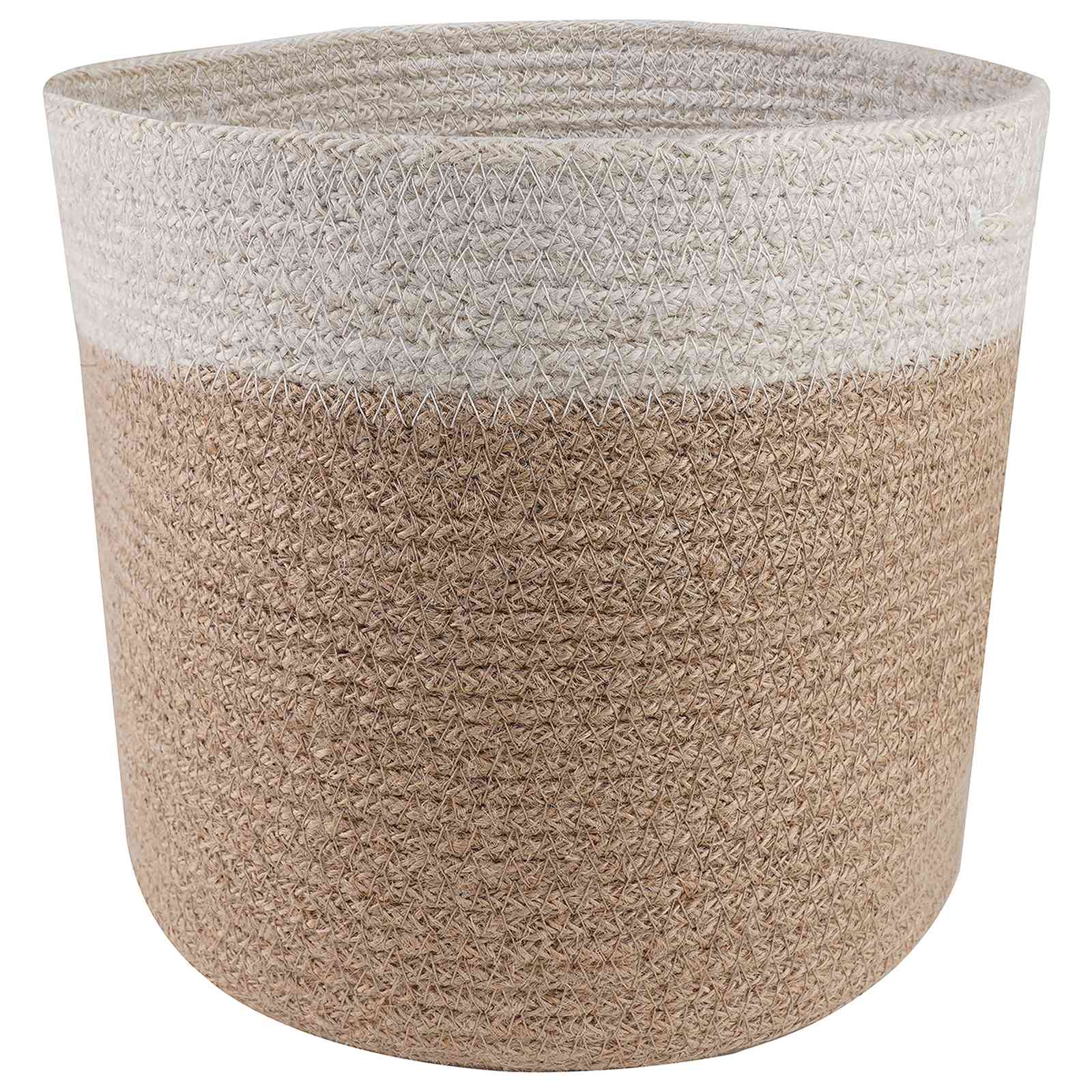 Taimepoti komplekt 2 tk Looduslik ja Valge Ø 21 x 21 cm