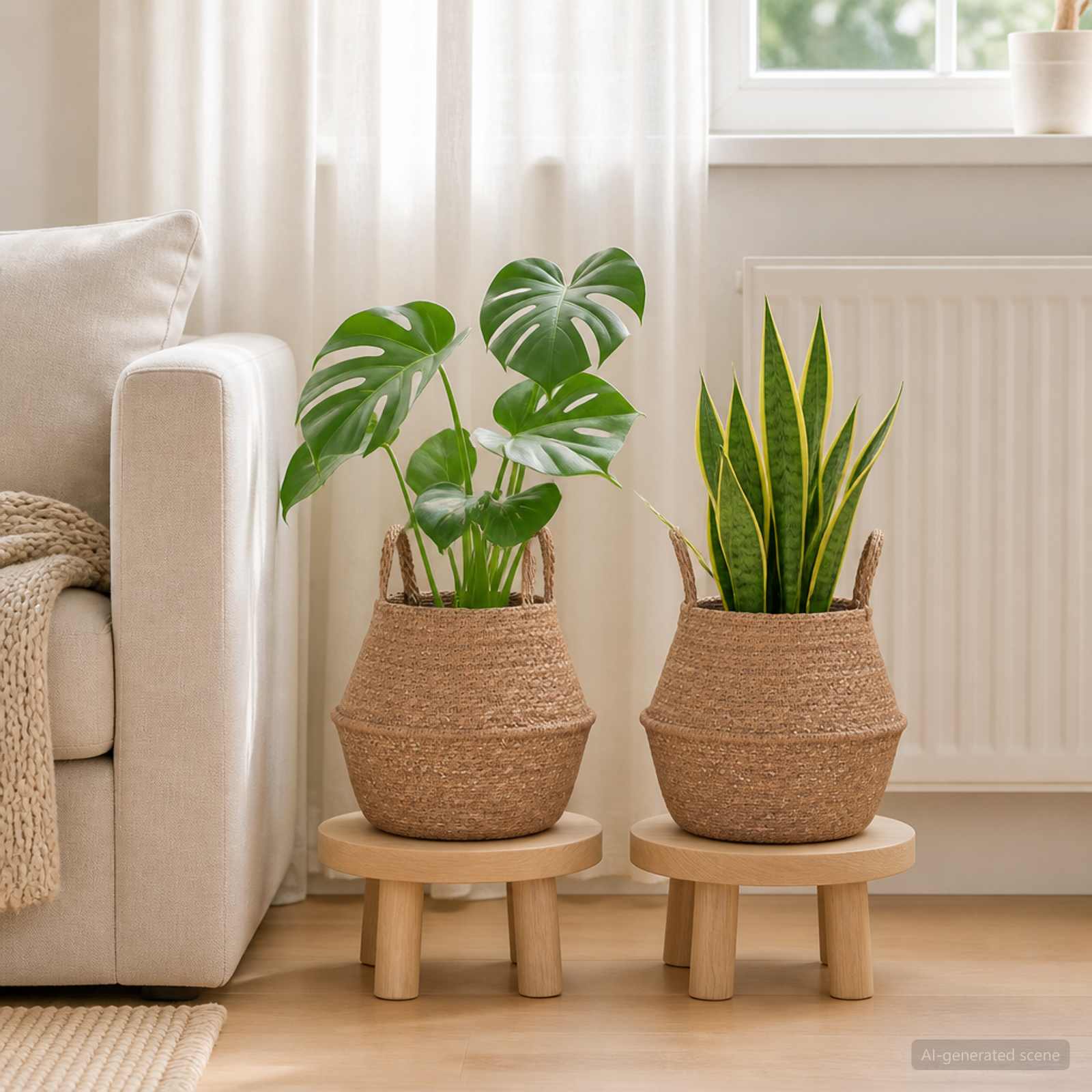 Käsiga taimepott 2 tk Naturaalne Ø 22 x 20 cm 100% Mererohi