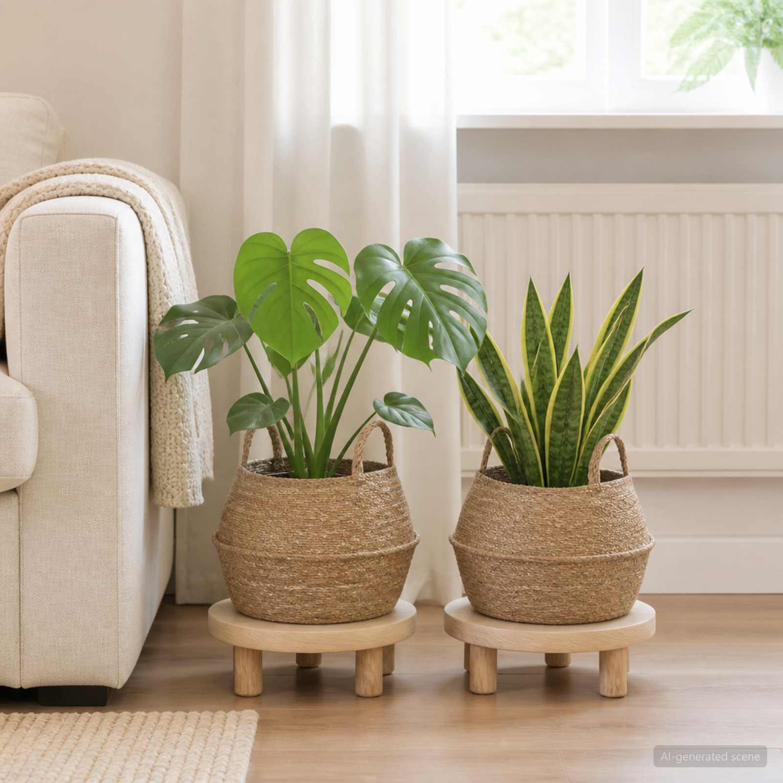 Käsiga taimepott 2 tk Naturaalne Ø 45 x 36 cm 100% Mererohi