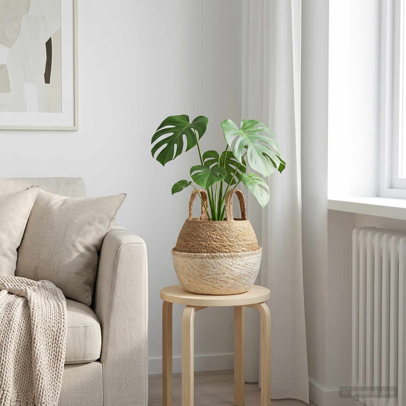 Käsiga taimepott Valge Ø 22 x 20 cm 100% Mererohi