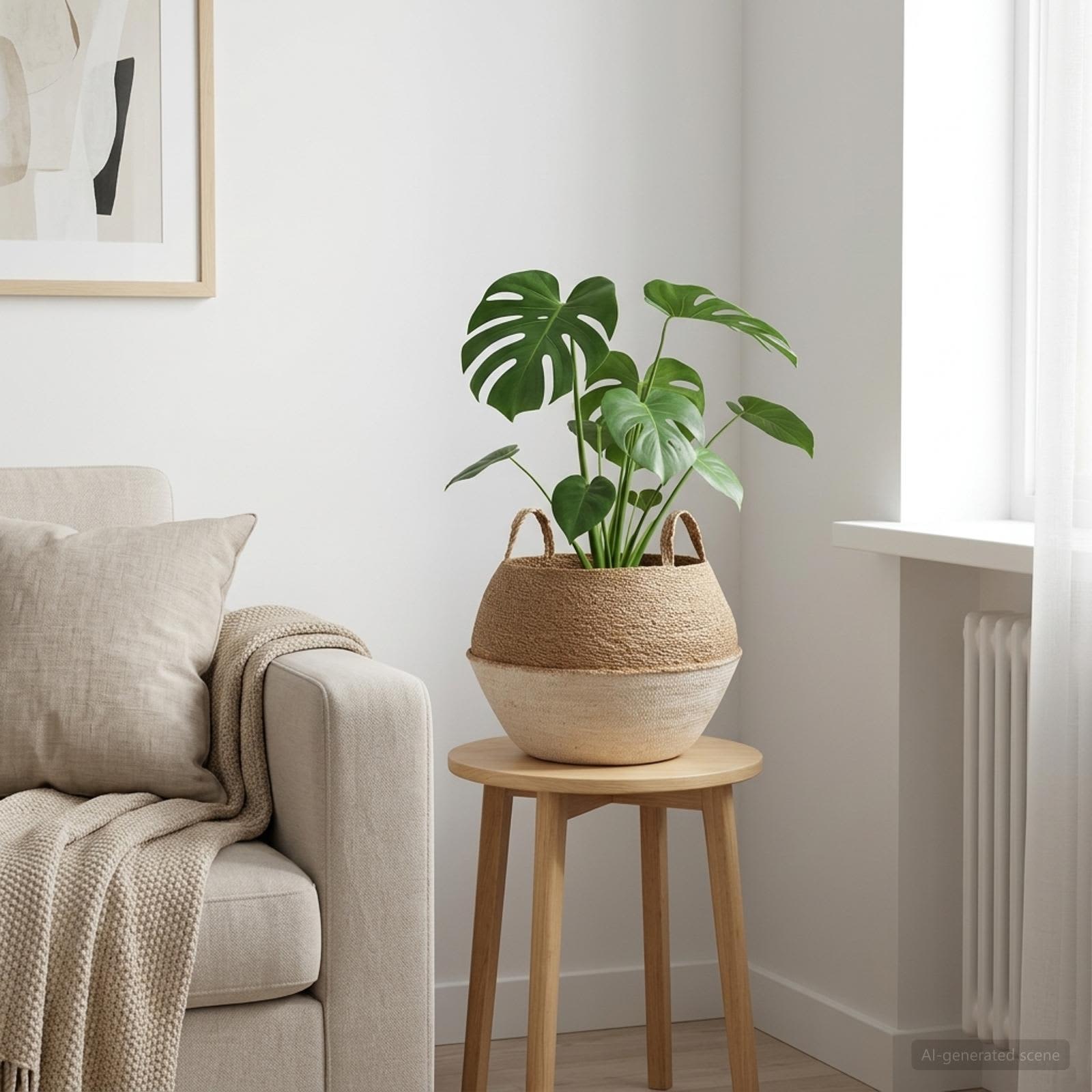 Käsiga taimepott Valge Ø 45 x 36 cm 100% Mererohi