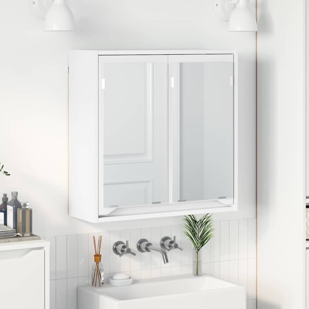 Vannitoa peeglikapp Valge 60 x 20 x 60 cm Tehispuit