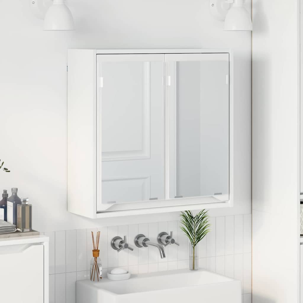 Vannitoa peeglikapp Kergelt läikiv valge 60 x 20 x 60 cm